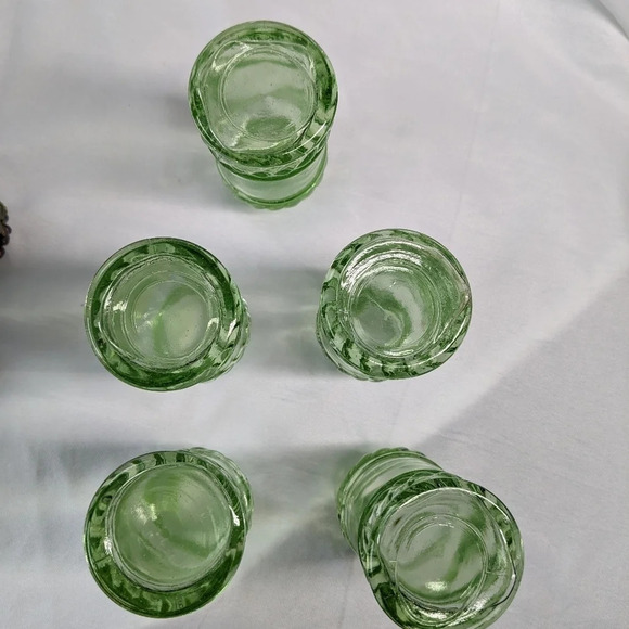 Vintage Topfirm Green Glass Spice Jars with Resin Grapes Lid, Set of 5 - Picture 2 of 6